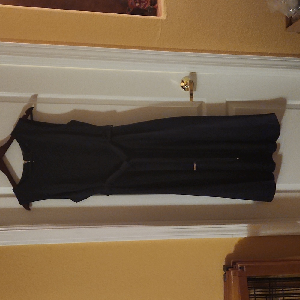 Size 12 Calvin Klein Navy Faux Suede Dress
